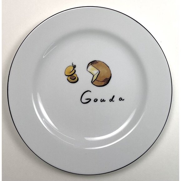 Set 4 POTTERY BARN 7.75" French Cheese Cocktail Appetizer Salad PLATES EUC EUC - Picture 4 of 9